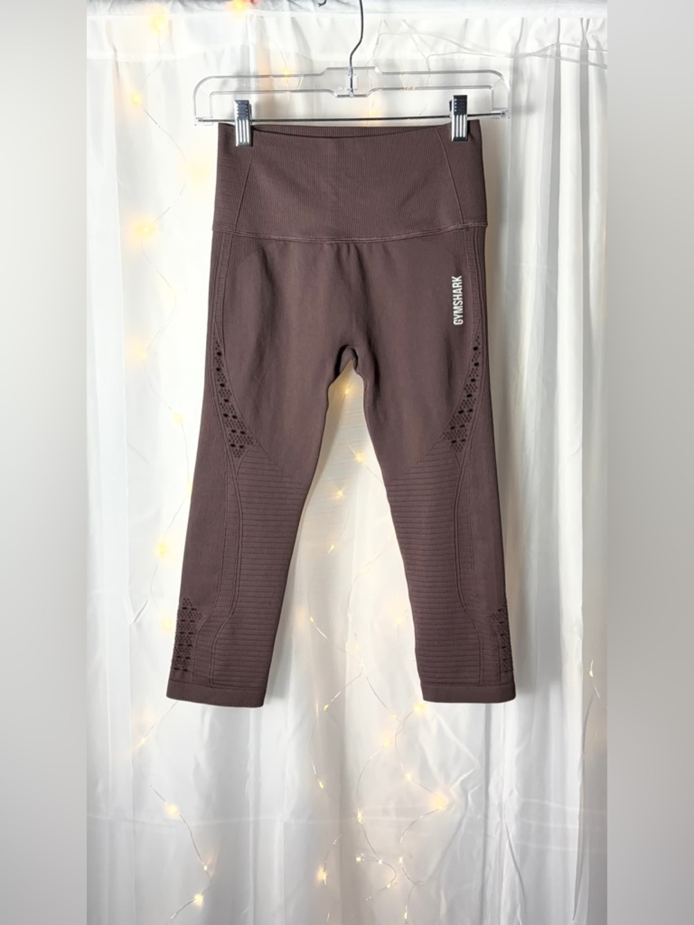 Gymshark Cropped Seamless Cutout Leggings — Brown — Small (Fits XS–S) — NWOT